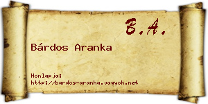 Bárdos Aranka névjegykártya