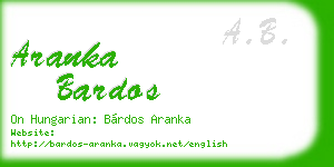 aranka bardos business card