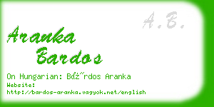 aranka bardos business card